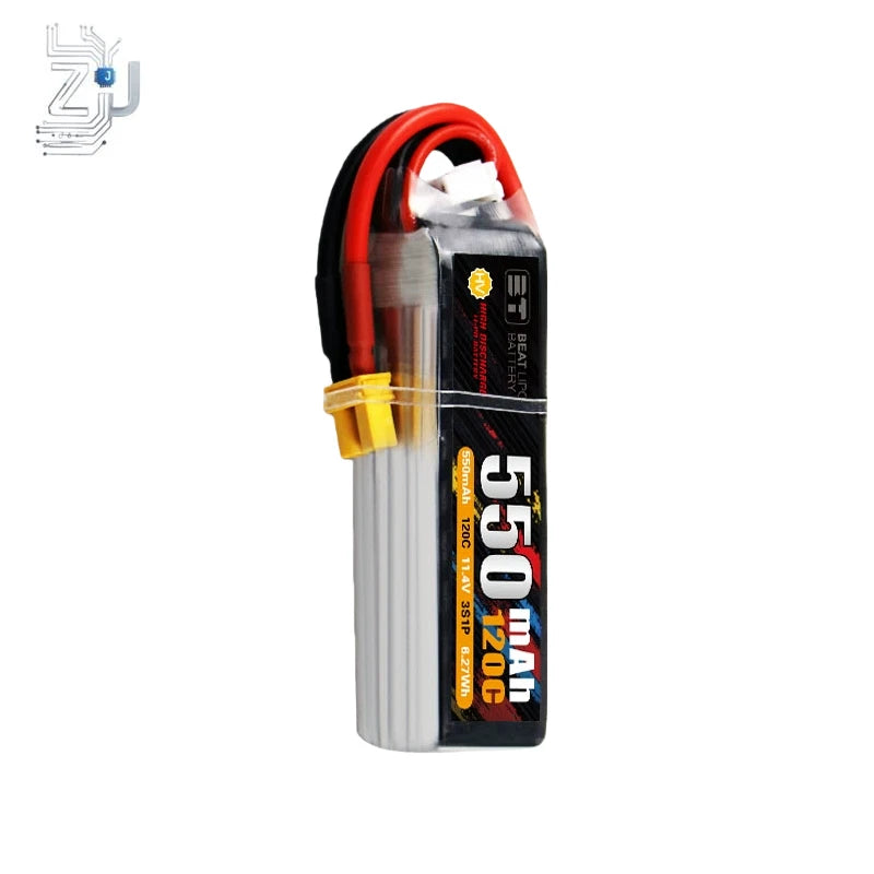 11.4V 550MAH Battery for BT 3S 120C XT30 XT60 High-rate FPV drone High-quality