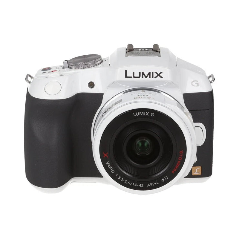 Panasonic Lumix DMC-G6 White Camera + PZ 14-42mm Lens, Box & Accessories