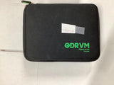 Black zippered action camera carrying case with ODVRM logo