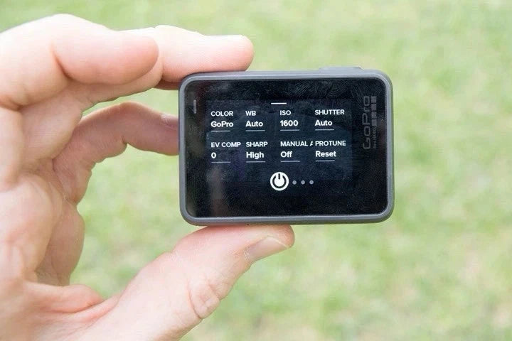 GoPro Hero 6 action camera rear with settings buttons and small display