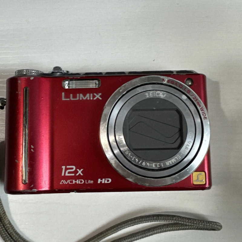 Panasonic Lumix DMC-TZ7 Compact Digital Camera TESTED READ defect RED