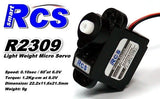 RCS micro servo, black lightweight RC servo with connector and red/black wires