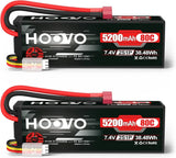 2S 7.4V 5200mAh 80C RC LiPo Battery Hard Case with T Connector for RC Buggy