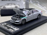 BN RM 1:64 Silver S63 W222 V12 Luxury Sedan Sports Model Diecast Metal Car
