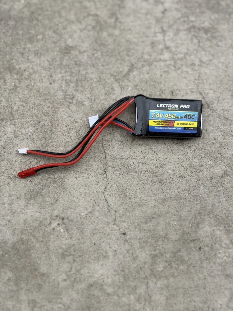 LECTRON PRO 2S LIPO 7.4 V 450MAH 40C BATTERY: JST (SCX24) Battery