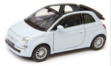 Welly 2010 Fiat 500C Baby Blue 1:34 1:39 Scales 4.5 Inch Diecast Model in Box