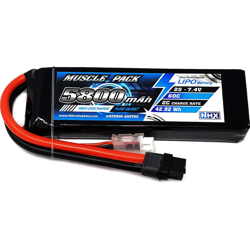 NHX Muscle Pack 2S 7.4V 5800mAh 60C Lipo Battery w/ XT60 Connector Battery