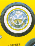 (4) 55 Chevy Bel Air Chrome Wheels W White Wall Tires AMT 1:25 LBR Model Parts
