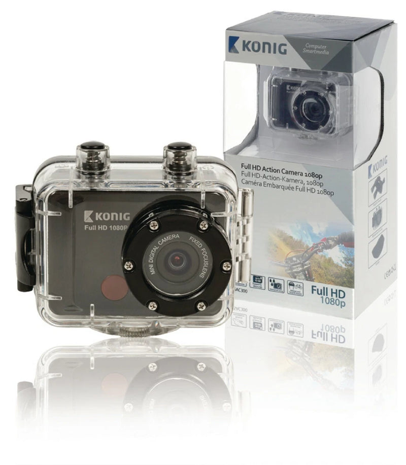 FULL HD BLACK ACTION CAM CAMERA 1080P, WATERPROOF HOUSING + MOUNTS, CSAC300