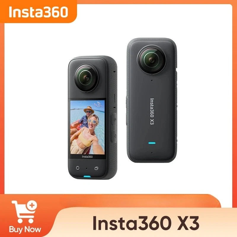 Insta360 X3 Waterproof 360 Degree Sports Camera with 1/2-inch 48MP Sensor