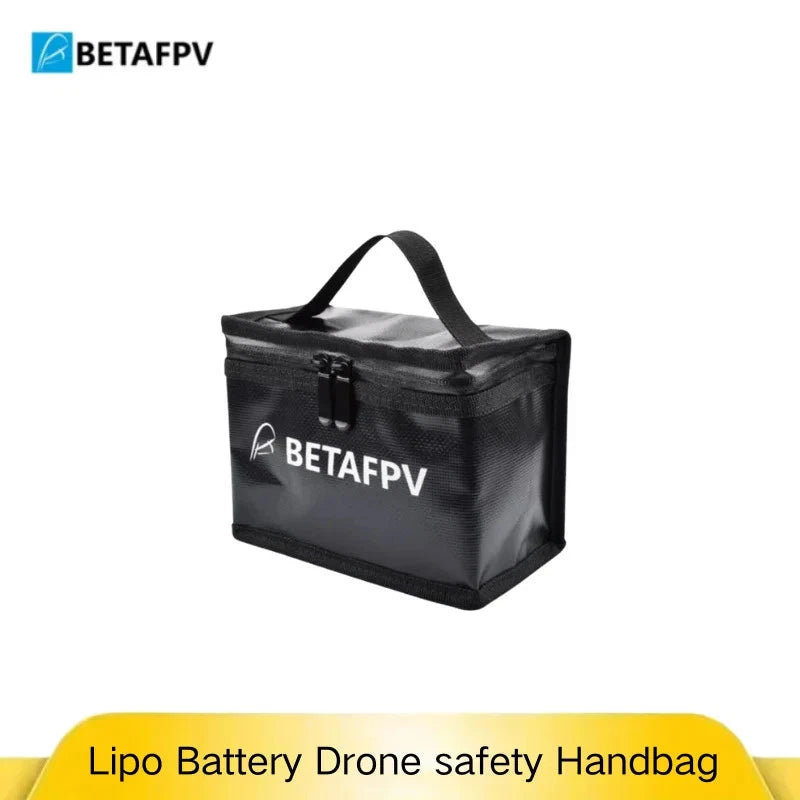 BETAFPV lipo battery safety storage pouch, black explosion-proof bag with handle and zipper