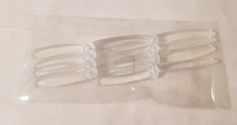 Drone propeller blade set, clear plastic packaging, four blade pieces