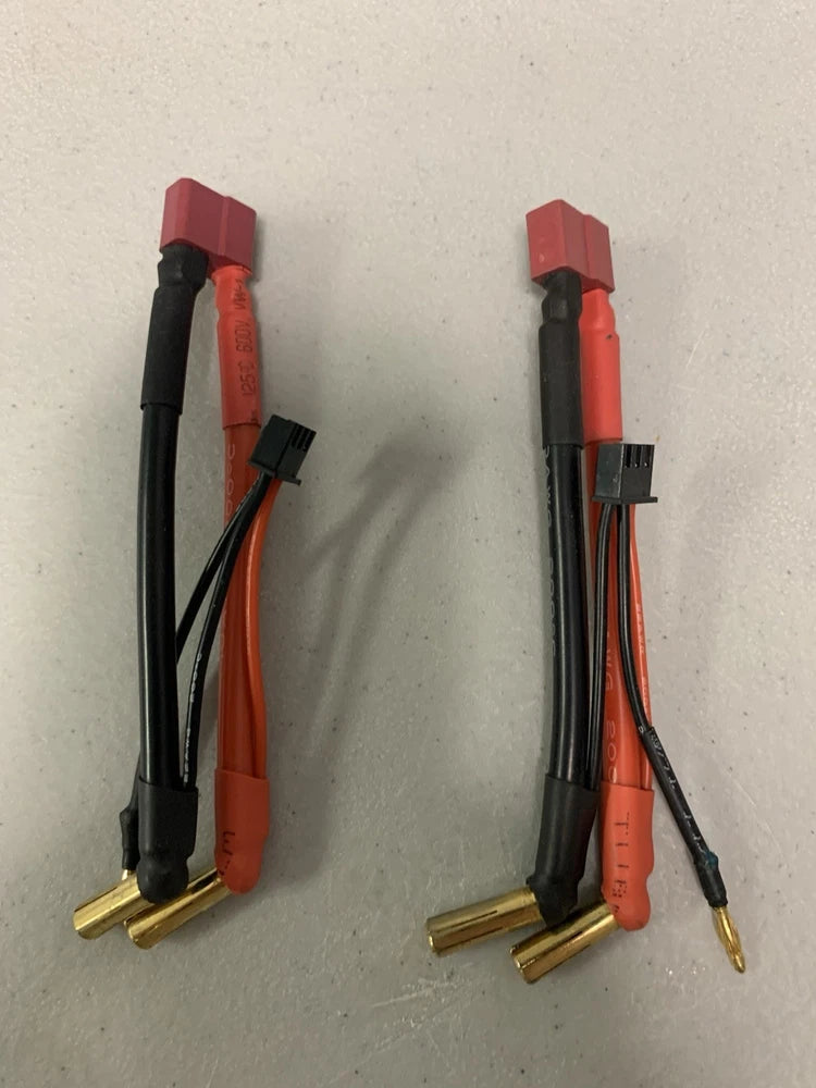 Two LiPo Battery Charge Cables with Balance Plug (Deans to 5mm Bullet Connector) Battery