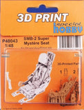 3D-printed SMB-2 Super Mystere seat model, light gray, 1:48 scale kit