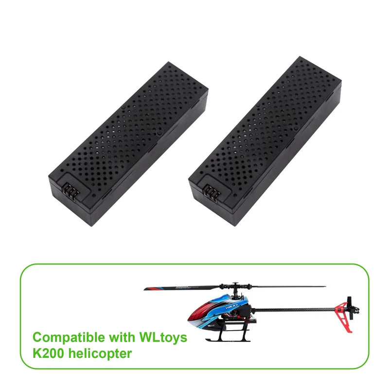2-pack 7.4V Li-Po RC battery packs, black housings with connector ports