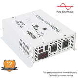 Pure Sine Wave Power Inverter 1000W 12/24/48V to 120/220V Solar RV Track OffGrid