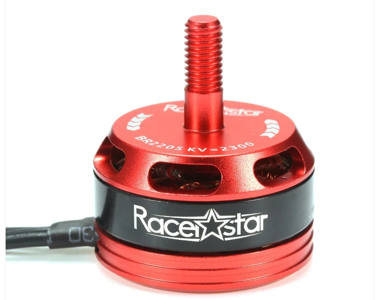 Racerstar BR2205 brushless motor, red anodized housing with Racerstar logo