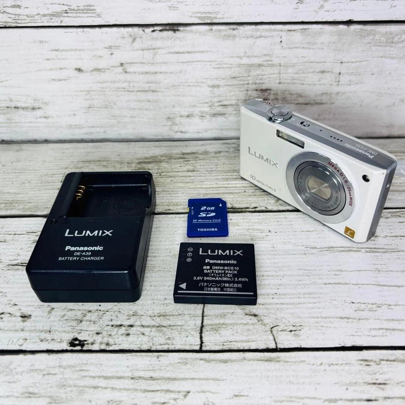 Panasonic DMC-FX7 Digital Camera White Tested Compact with Accessories