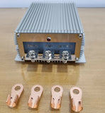 12V to 24V DC-DC converter voltage regulator with heatsink and input/output terminals