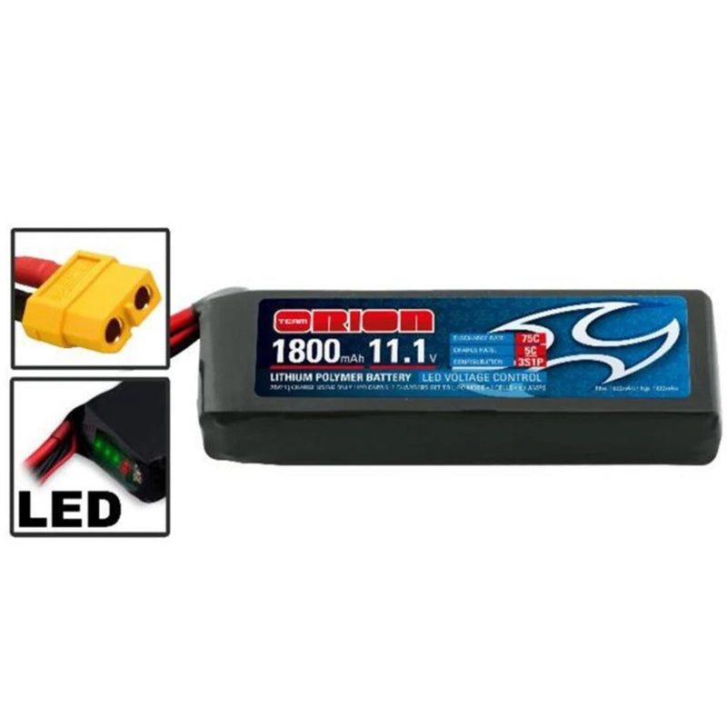 NEW TEAM ORION ORI60241 Racing Drone 11.1V 1800mAh 75C LiPo Battery with XT60 Battery