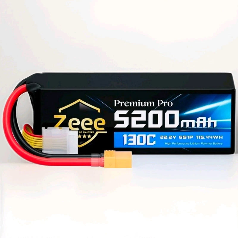 2x Zeee 22.2V 130C 5200mAh XT90 6S Lipo Battery Ultra-Low Internal Resistance