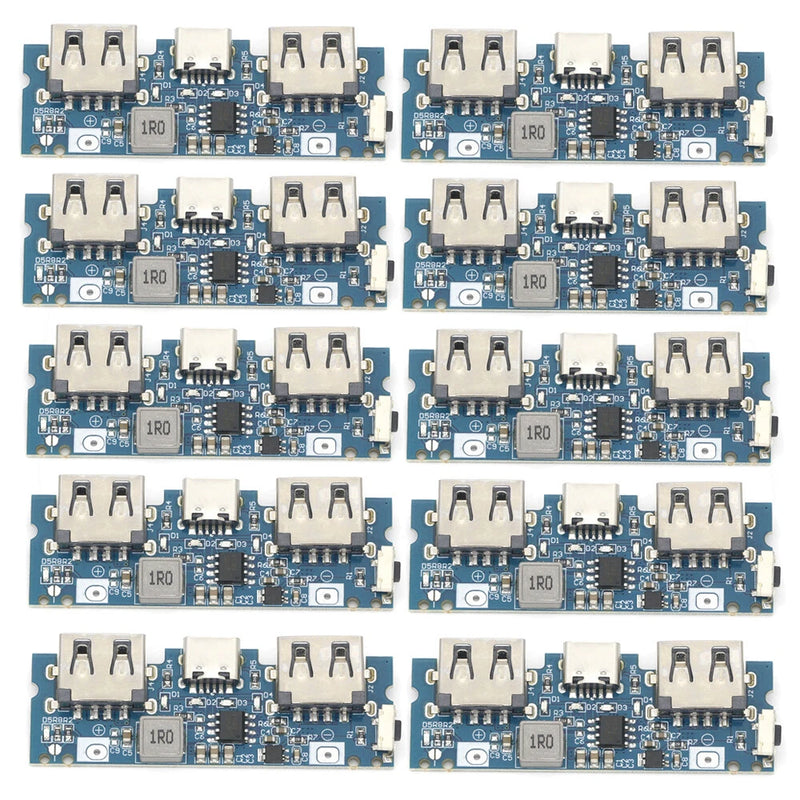 10PCS Type-c input Dual USB output Power Boost module 2.4A Power Bank DIY board.