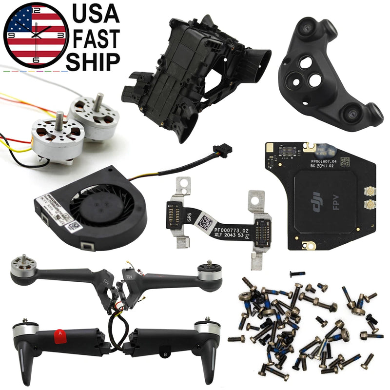 For DJI FPV Drone OEM Replacement - Middle Frame, Arm Shell, Arm Motor, Screws