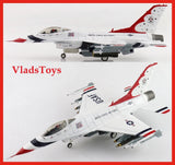 F-16C Thunderbirds warbird model aircraft in red and white, side and top views