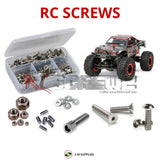 Stainless RC screw kit with mixed screws, nuts, and bolts in plastic storage box