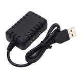 2-in-1 RC LiPo battery balance charger with USB cable, black