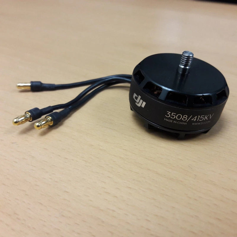 DJI 3508/415KV CCW motor with attached black wires and metal shaft, OEM part