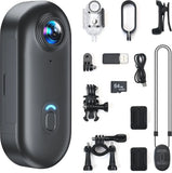 4K Mini Body Camera, Sports Camera, 64GB Action Snap Cam, POV Snapcam, Thumb Siz