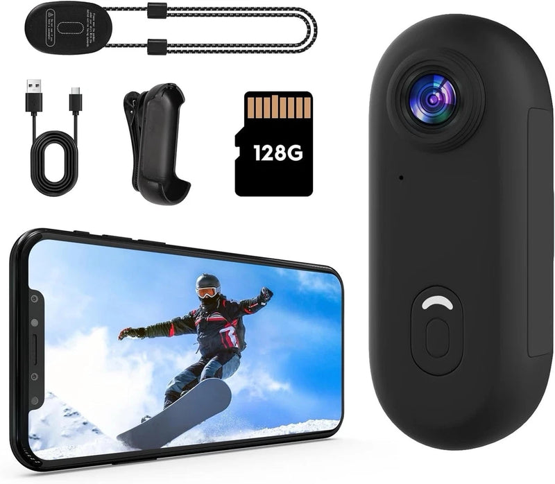 4K Thumb Action Camera, Tiny Size, Mount Anywhere, Small Body Camera Hands-Free
