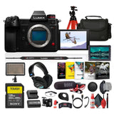 Panasonic Lumix S1H Full Frame Digital Mirrorless Video Camera + Mic + Monitor +