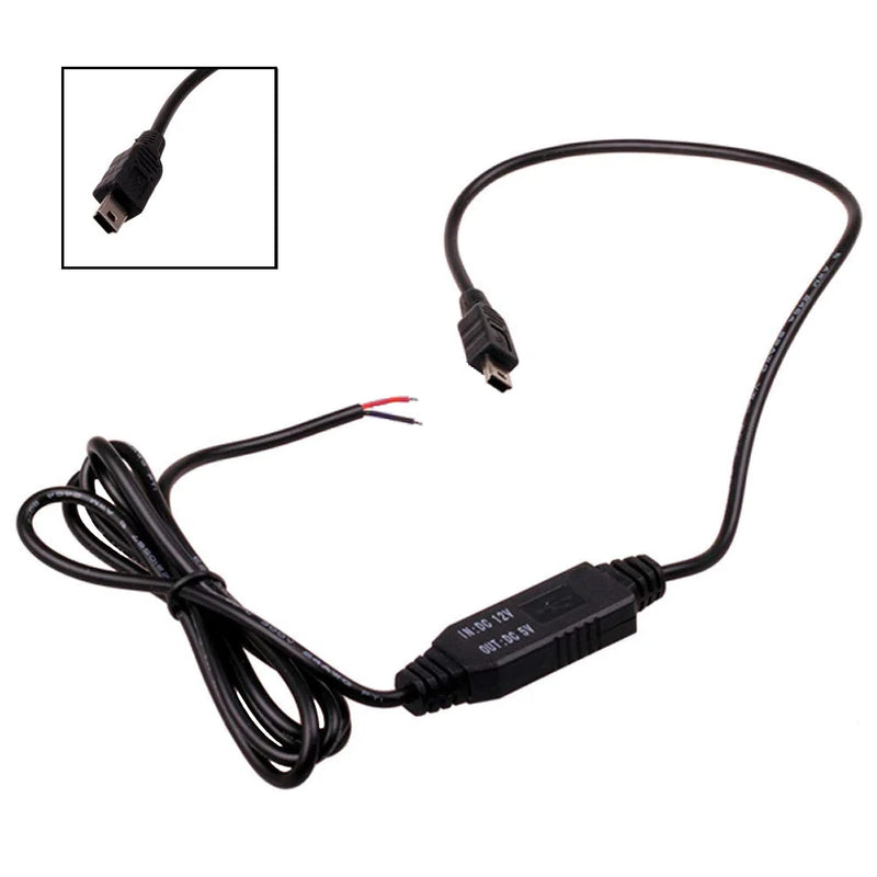3M DC 12V (8-22V) to 5V 3A Straight Mini USB Power Converter Cable