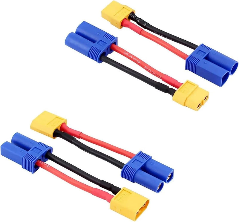 XT60 XT 60 to EC5 Male Female RC Connector Adapter for LiPO Battery with 14awg Battery