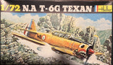 Heller 1/72 N.A. T-6G Texan model kit box art, aircraft in flight over desert