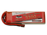 Red 3S LiPo battery pack with EC3 connector, 3300mAh 65C, 11.1V