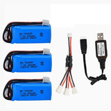 7.4V 400mAh Lipo Battery with USB and 3 in 1 cable for DM007 Drone RC Quadcopter