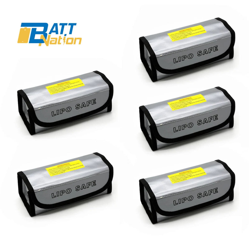 Lot of 5 LiPo Battery Fireproof Explosion proof Safe Bag DJI Phantom 2 3 battery