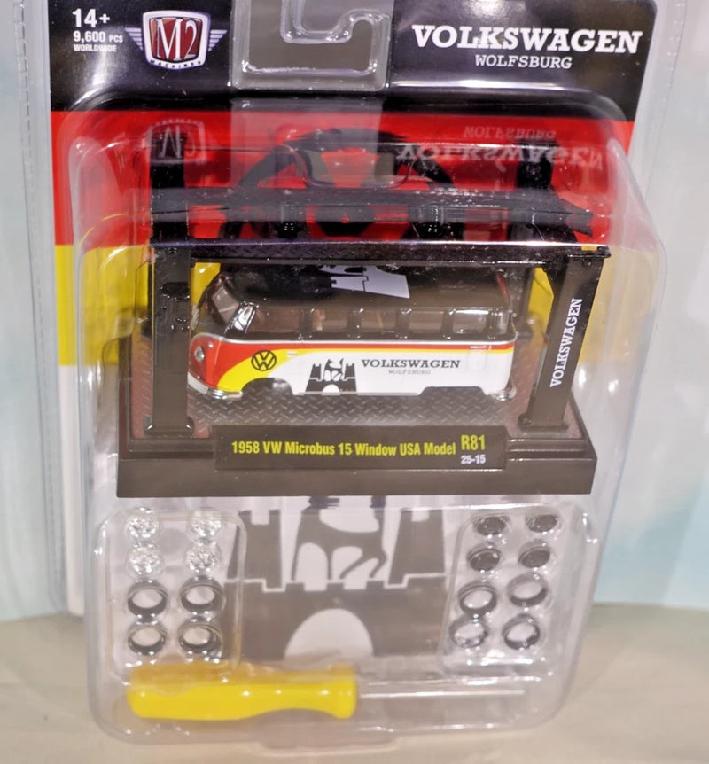 1/64th M2 Machines Model Kit R81 1958 VW Microbus 15 Window USA Model