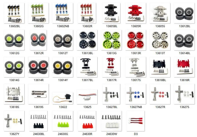 Upgrade parts Shock Absorber/Tyres for RC Car 1-24 ECX Barrage/RGT/FTX crawler