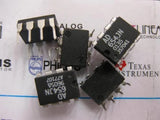 Voltage-to-frequency converter ICs with black 8-pin DIP packages and visible markings