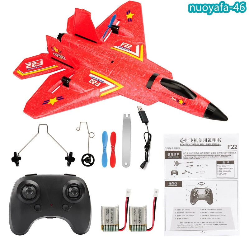 US 2.4GHz Remote Control Plane Glider Airplane EPP Foam RC Plane Fighter Toy Red