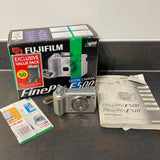 Fujifilm Digital Camera FinePix E500 4.1MP Silver Boxed, Working, Some Wear