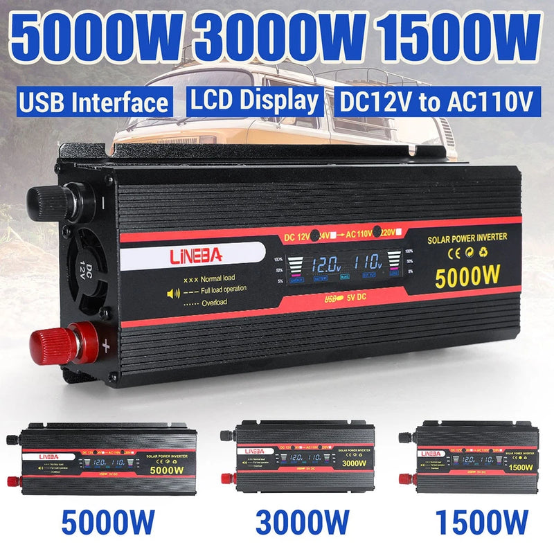 5000W 3000W 1500W 12V/24V A 110V Convertidor Con USB de Carro Inversor Corriente