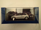 Silver Ford Fiesta 2002 3-door die-cast model in display box, side view
