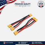 XT60 Parallel Y Splitter - 2 Pack 12AWG Cable for Efficient RC Battery Charging Battery
