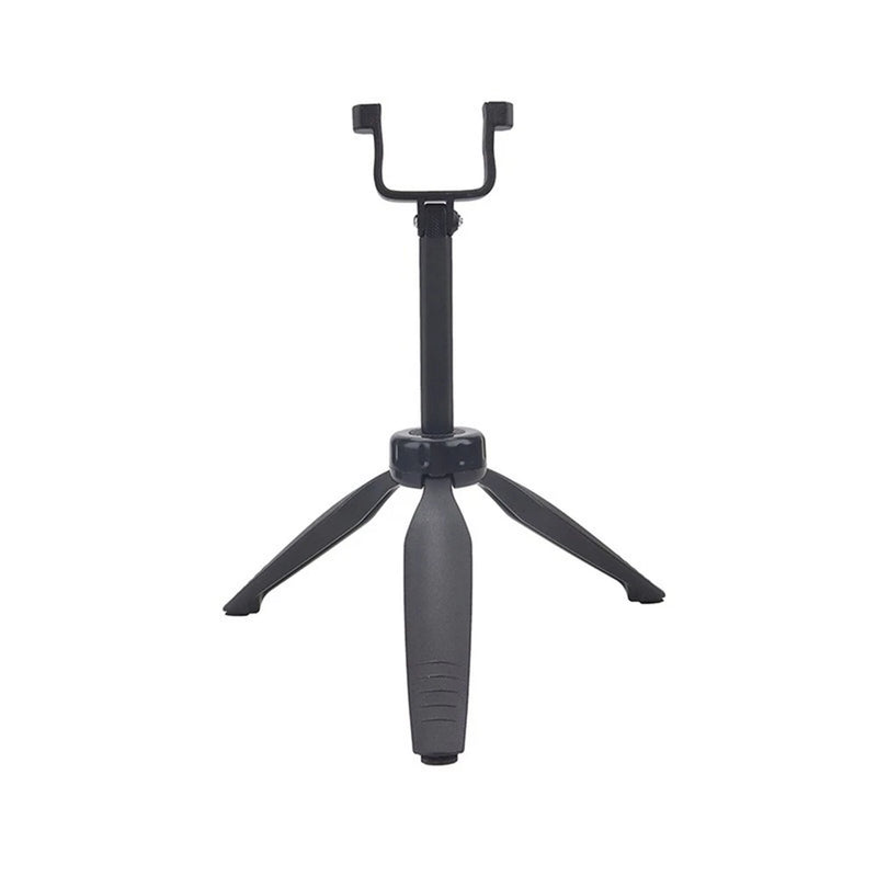 Adjustable desktop drone display stand with tripod base and phone holder