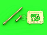 1/72 scale model gun barrel and signal horn accessory set, brass-colored parts